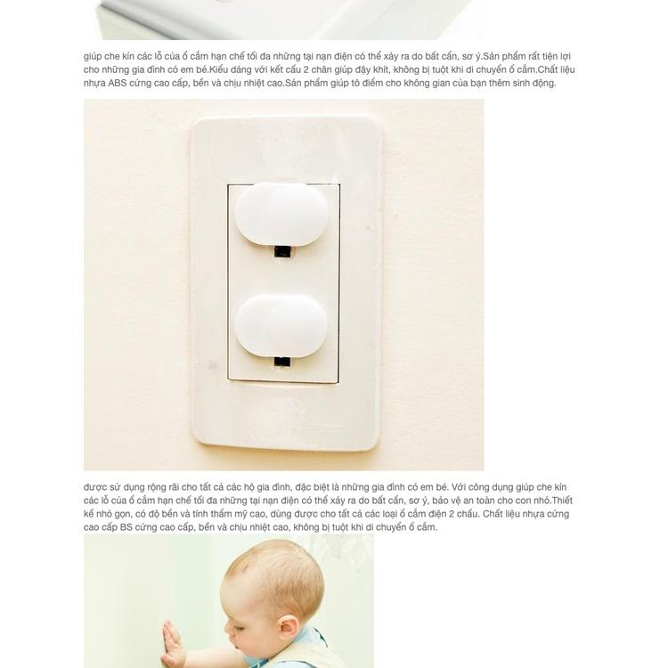 Bộ 10 nút che ổ cắm điện 2 chân an toàn cho bé yêu