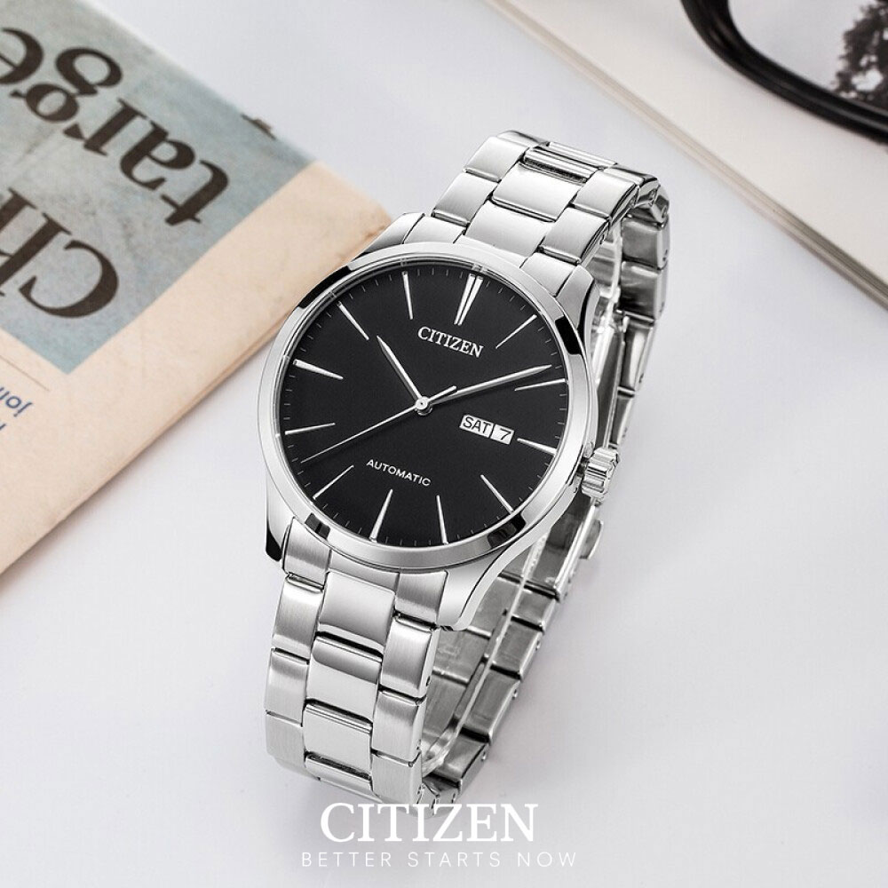 Đồng Hồ Nam Citizen Dây Thép Không Gỉ NH8350-83E - Mặt Đen