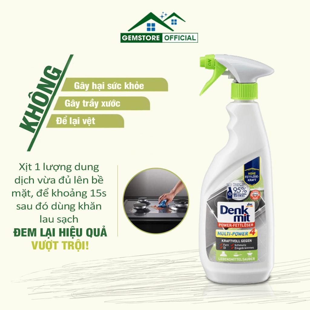 Chai Xịt Tẩy Rửa Dầu Mỡ Denkmit, Dung Dịch Tẩy Rửa Nhà Bếp Đa Năng, Dung Tích 750ml - Nhập Đức