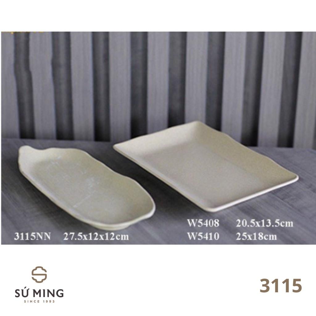 Đĩa Chữ Nhật Nâu Đá Nhựa Melamine Cao Cấp Dùng Trong Nhà Hàng, Quán Ăn