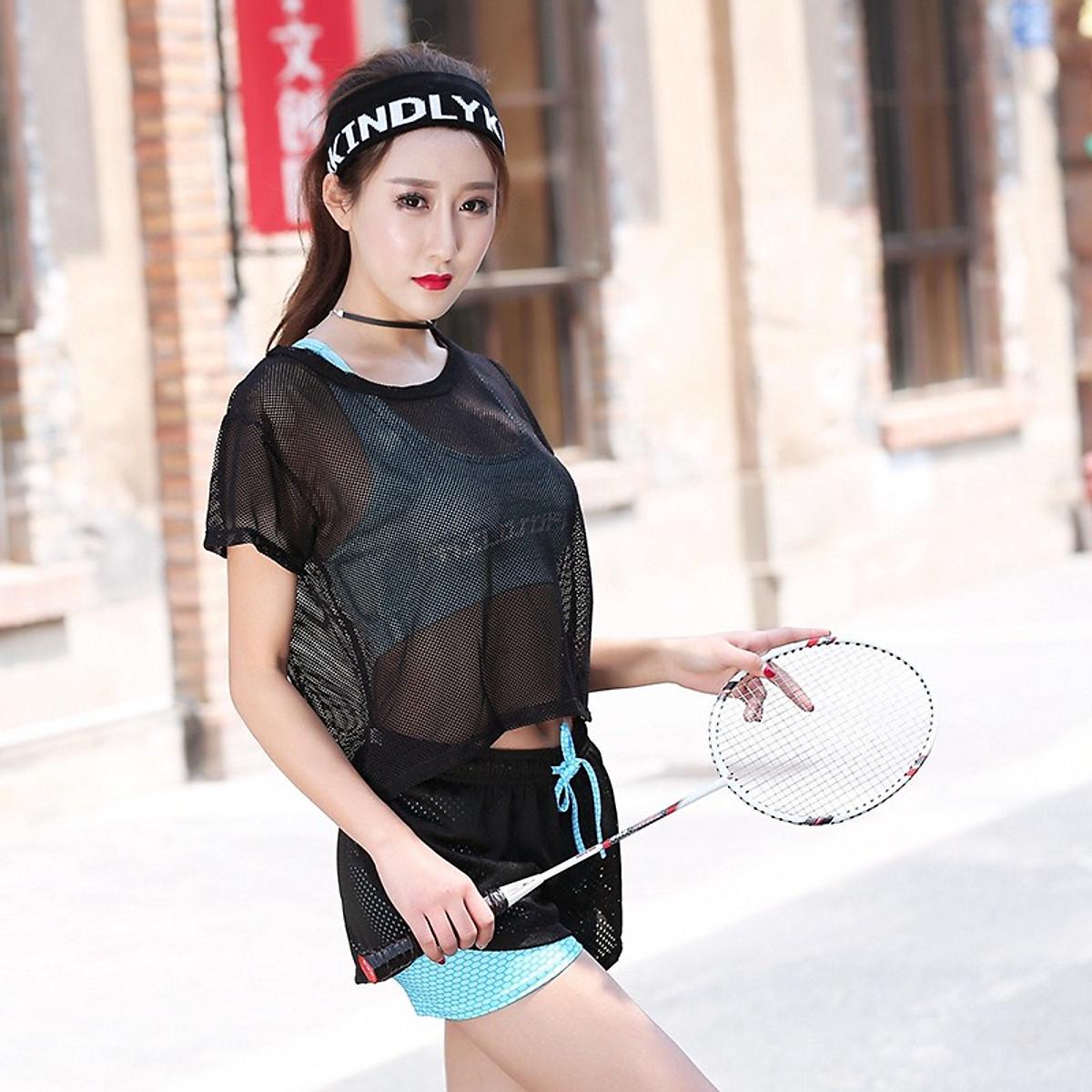 Áo Tank Top Lưới Croptop Cực Xinh Mặc Ngoài Áo Bra Tập Thể Thao, ĐI chơi - Trắng, Trắng
