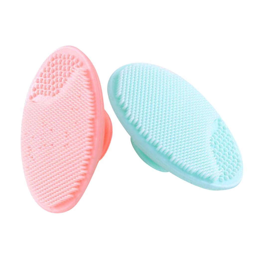 2 Miếng Soft Silicone Face Cleansing Brush Skin Scrubber Exfoliator Massage