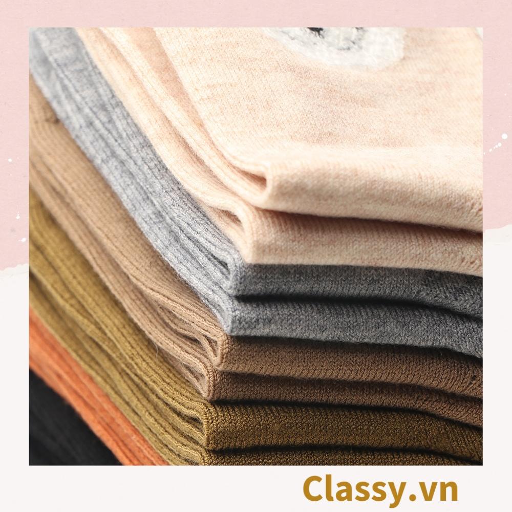 1 đôi Tất cổ cao, vớ cổ cao Classy nhiều màu chất cotton in hình gấu G1686