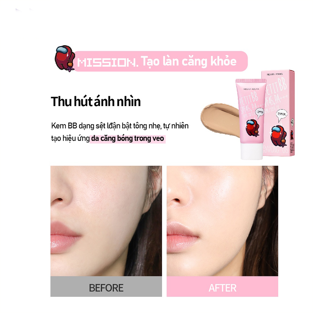 [Among Us limited edition] Kem BB HOLIKA HOLIKA trang điểm chống nắng dưỡng ẩm Petti SPF PA++ 30ml