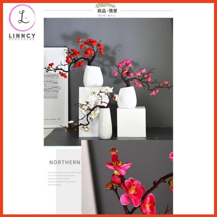 Chậu đào bonsai nhân tạo trang trí nhà cửa, cửa hàng, văn phòng