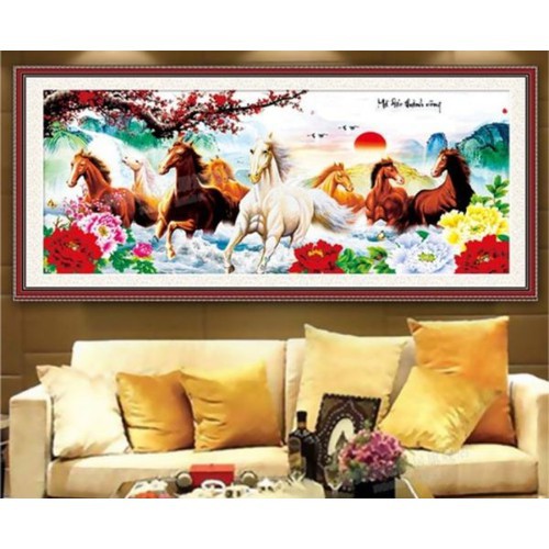 Tranh đính đá mã đáo thành công LV187 - 100 x 50 cm - chưa đính