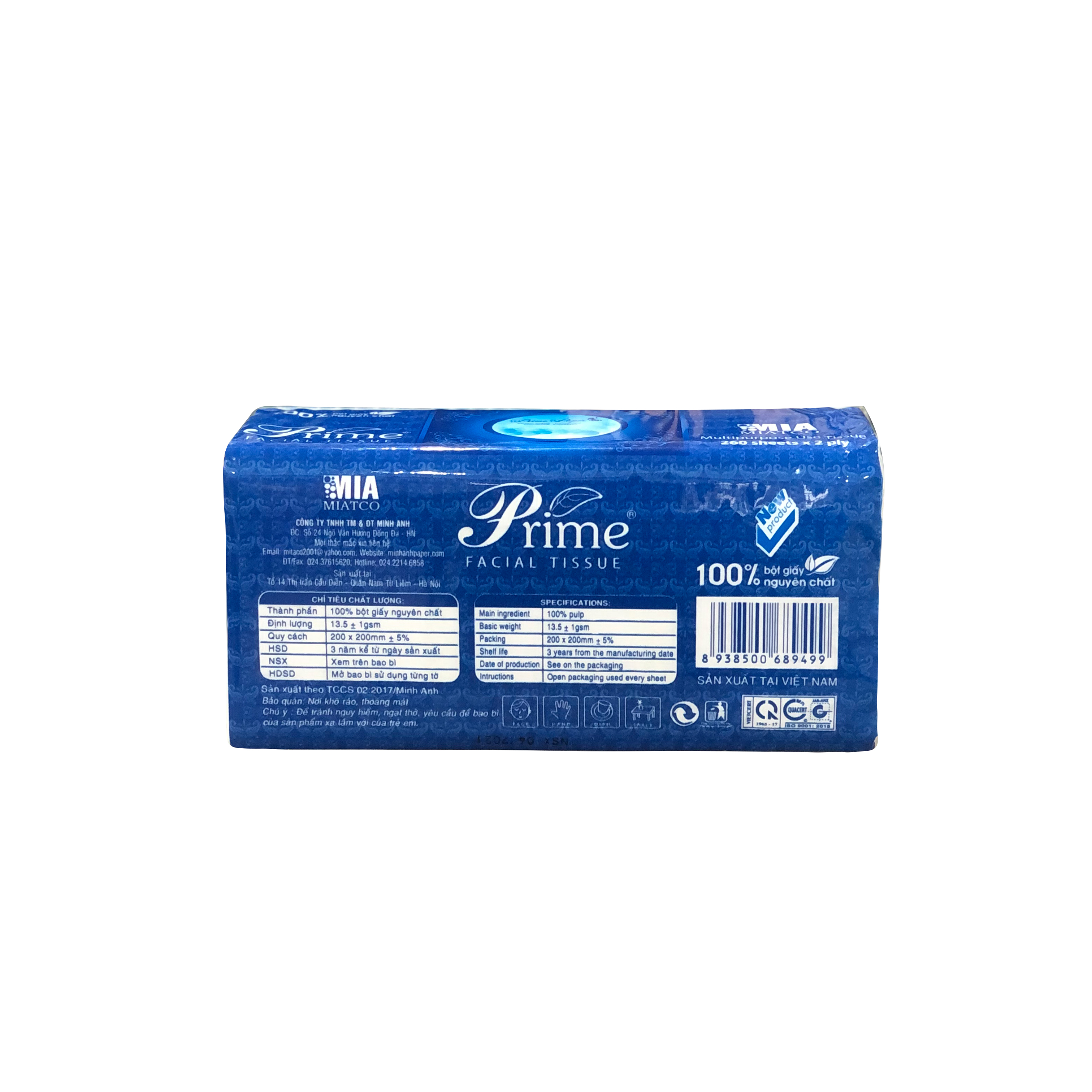 GIẤY ĂN GIẤY RÚT PRIME KHỔ - COMBO 10 GÓI MÀNG XANH