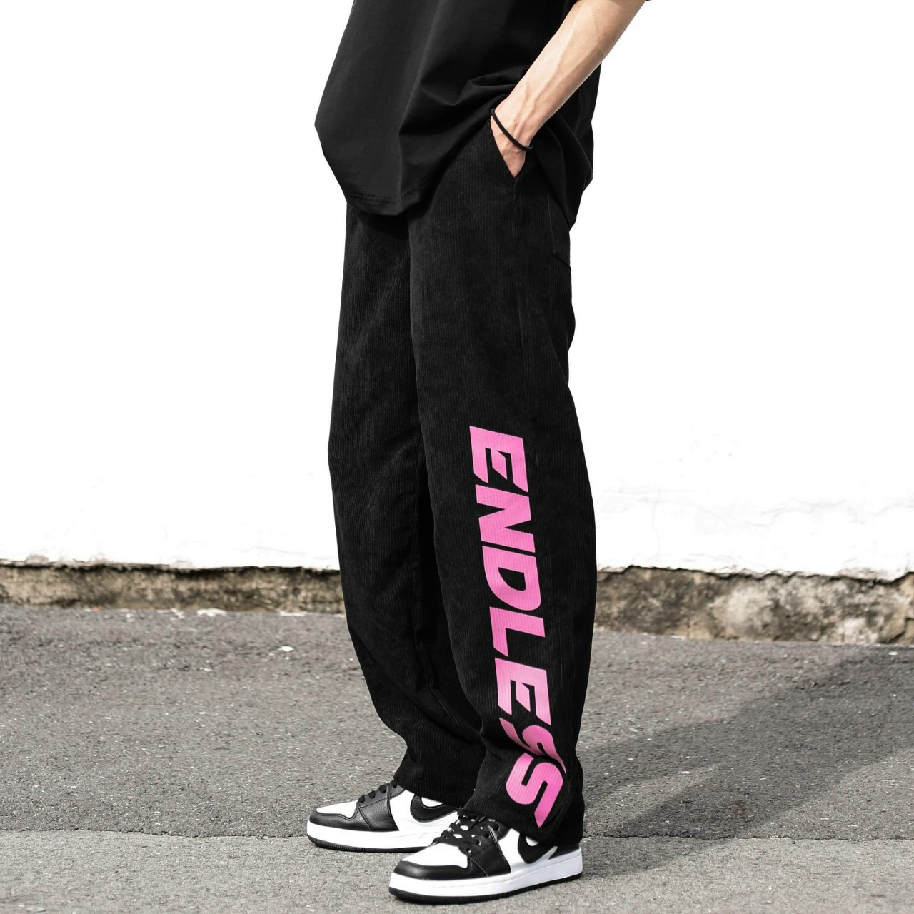 Quần Nhung Tăm Kiểu Ống Rộng Suông Chữ ENDLESS Nam Nữ HOT RẺ ĐẸP Quần Unisex Dài Lưng Thun Có Túi Cặp Couple Cụe Teen - THIÊN HÀ SHOP QUẦN NHUNG