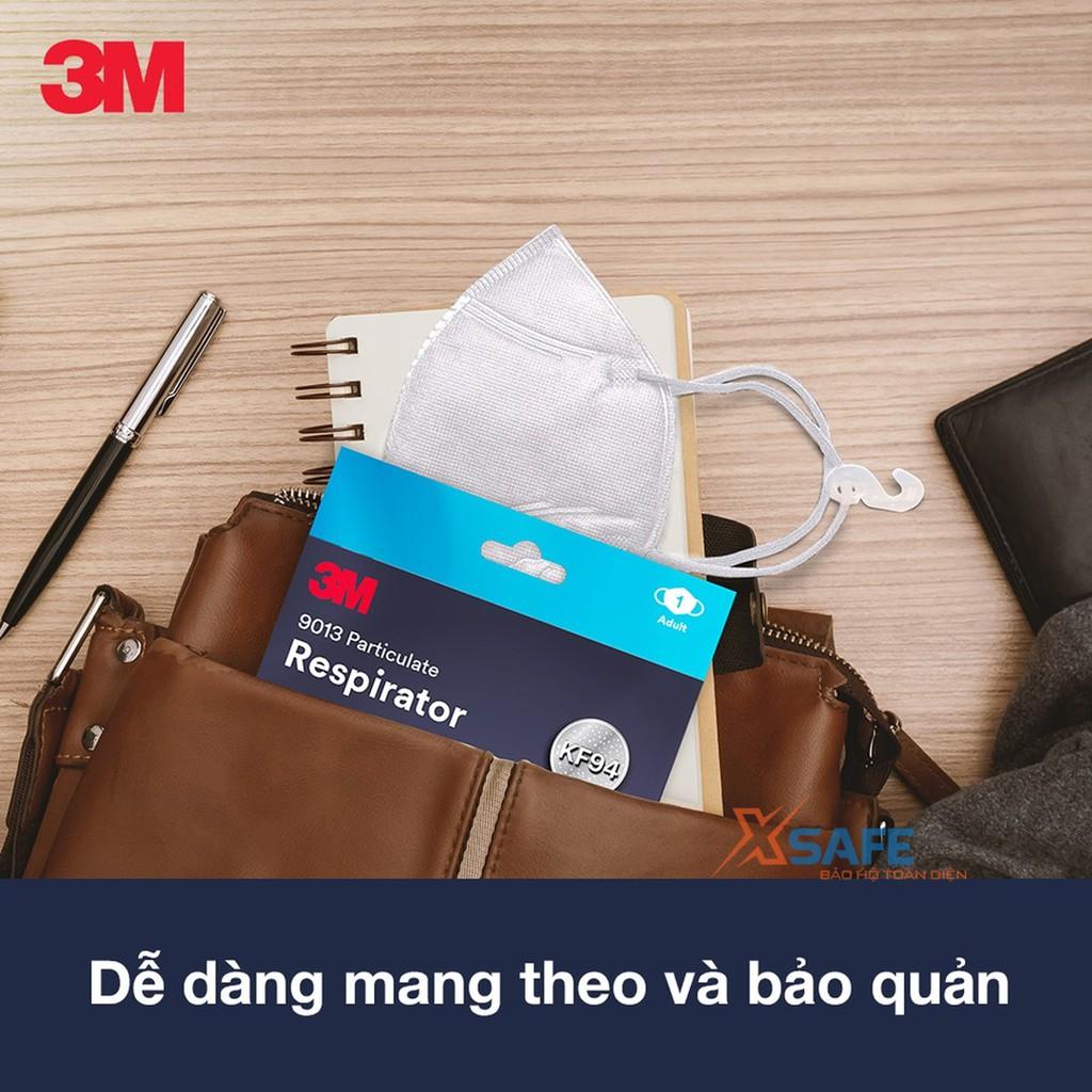 Khẩu trang y tế 3M 9013 chuẩn KF94 chống dịch, ngăn ngừa bụi mịn PM2.5 - 2 màu trắng đen tương đương khẩu trang N95