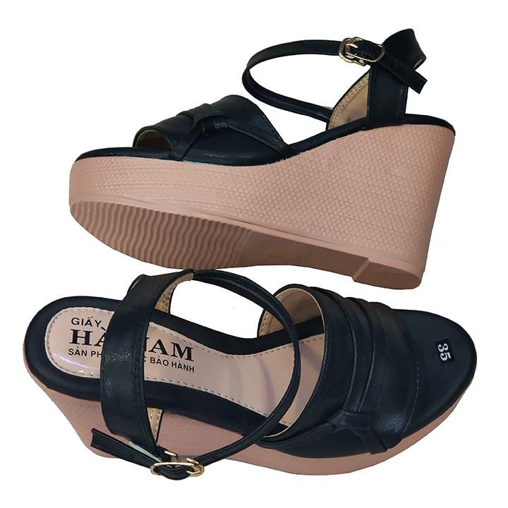 Giày Sandal Nữ Đế Xuồng TiTi ĐÔ Cao Cấp 9cm DNU2062d