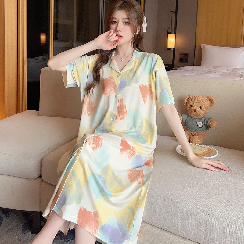 Váy Đầm Bầu Sau Sinh Có Khe Mở Cho Con Bú Chất Liệu Cotton