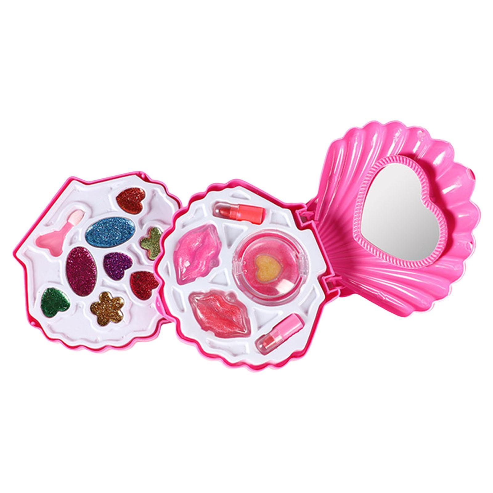 Kids Makeup Kit Gifts Beauty Toy with Cosmetic Bag Washable for Little Girls