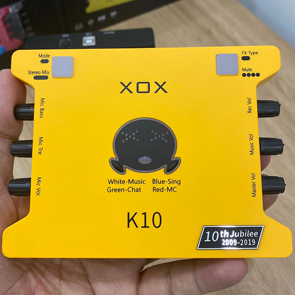 Soundcard XOX K10 10th Jubilee phiên bản tiếng Anh 2021 chuyên hát Thu âm, Livestream Bigo, Facebook