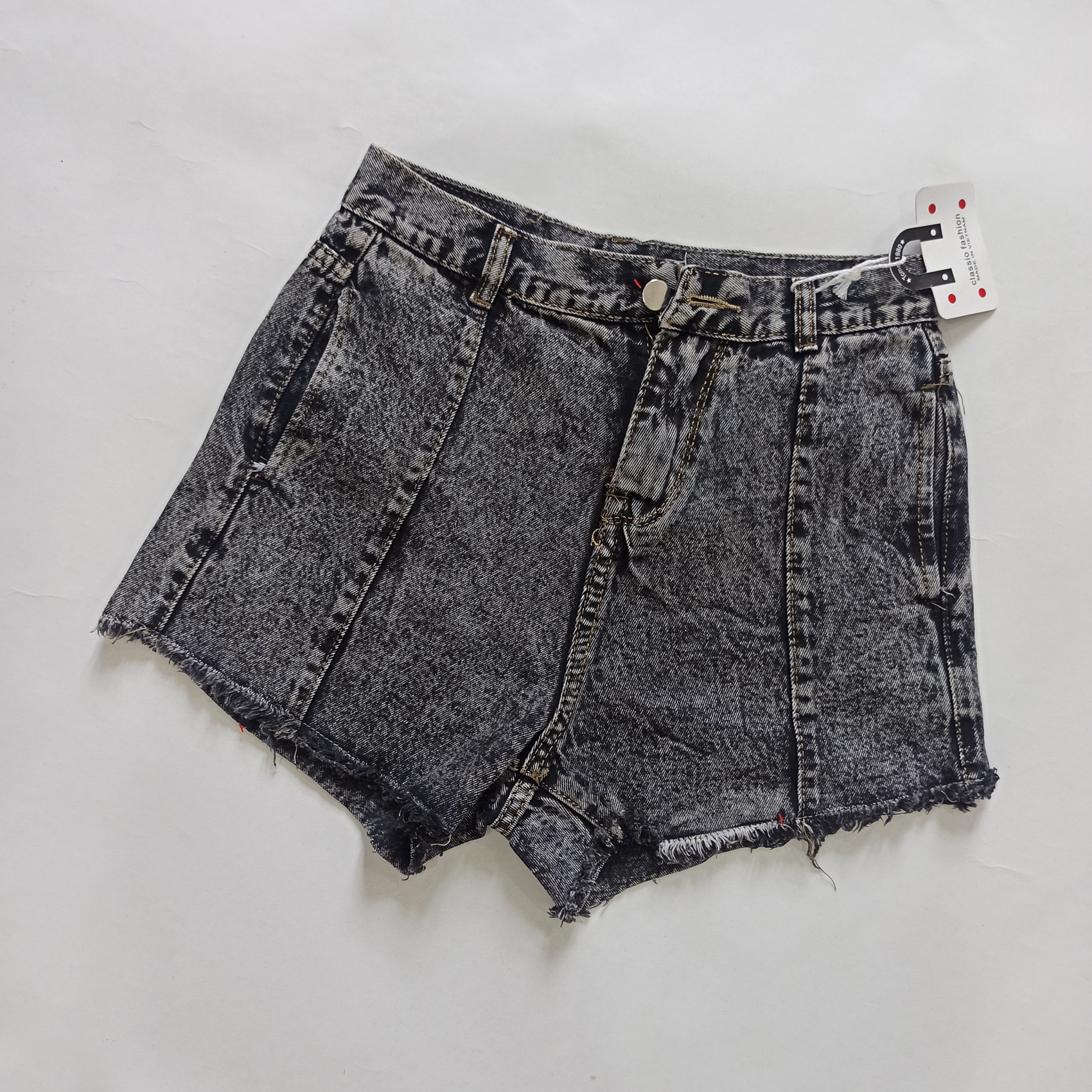 Quần short jean nữ ống rộng màu xám size M