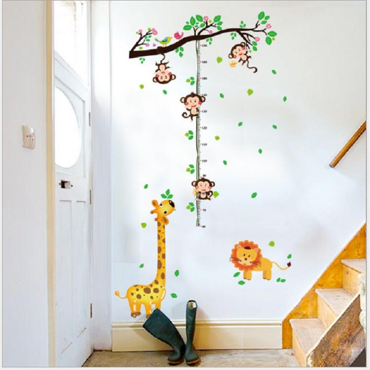 Decal dán tường vườn khỉ đu dây