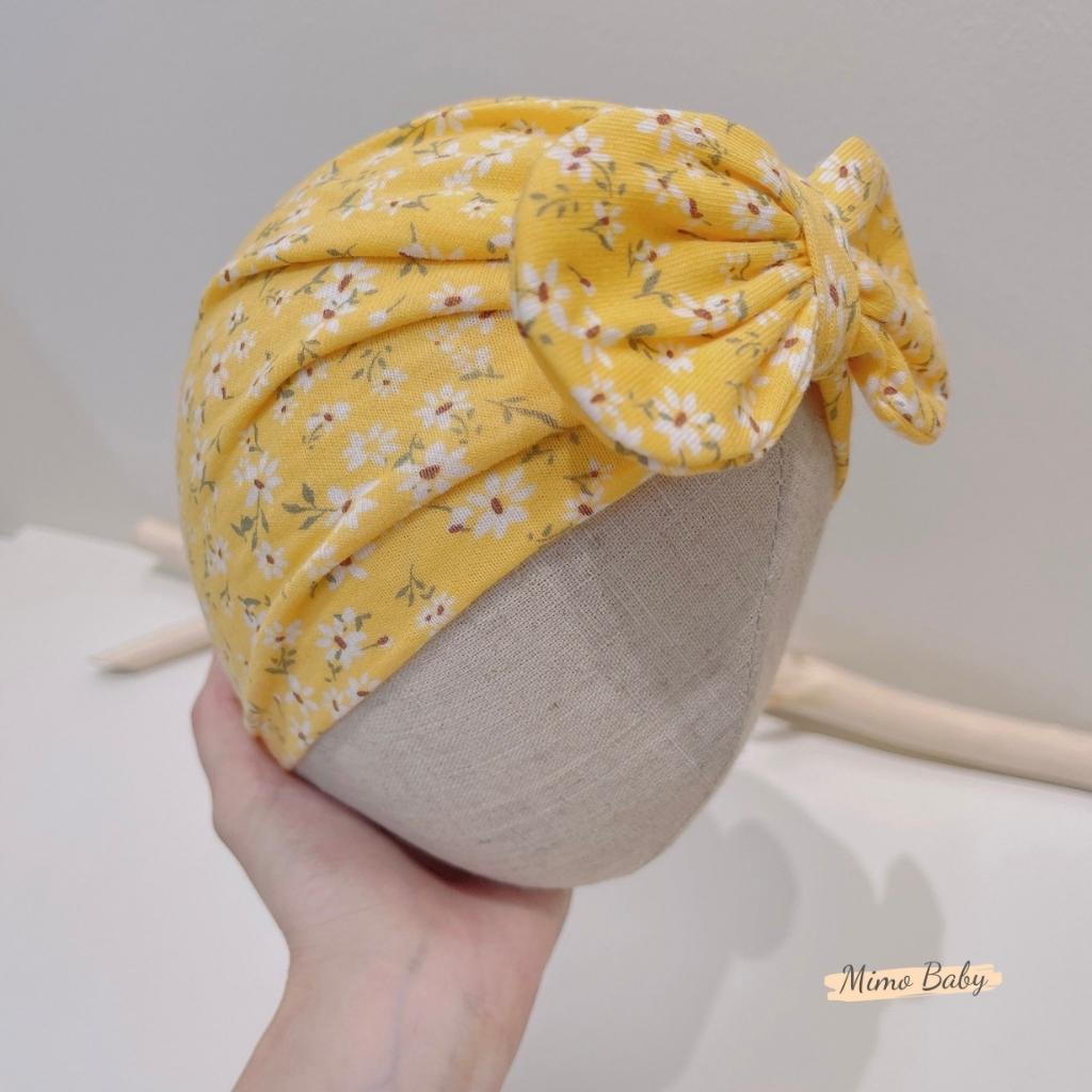 Mũ nón turban màu vàng họa tiết hoa nhí vintage dễ thương cho bé gái MTB167 Mimo baby