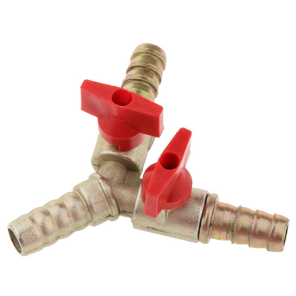 3-6pack Brass 3 Way Y Shaped Gas Fuel Oil Hose Switch Shut Off Ball Valve