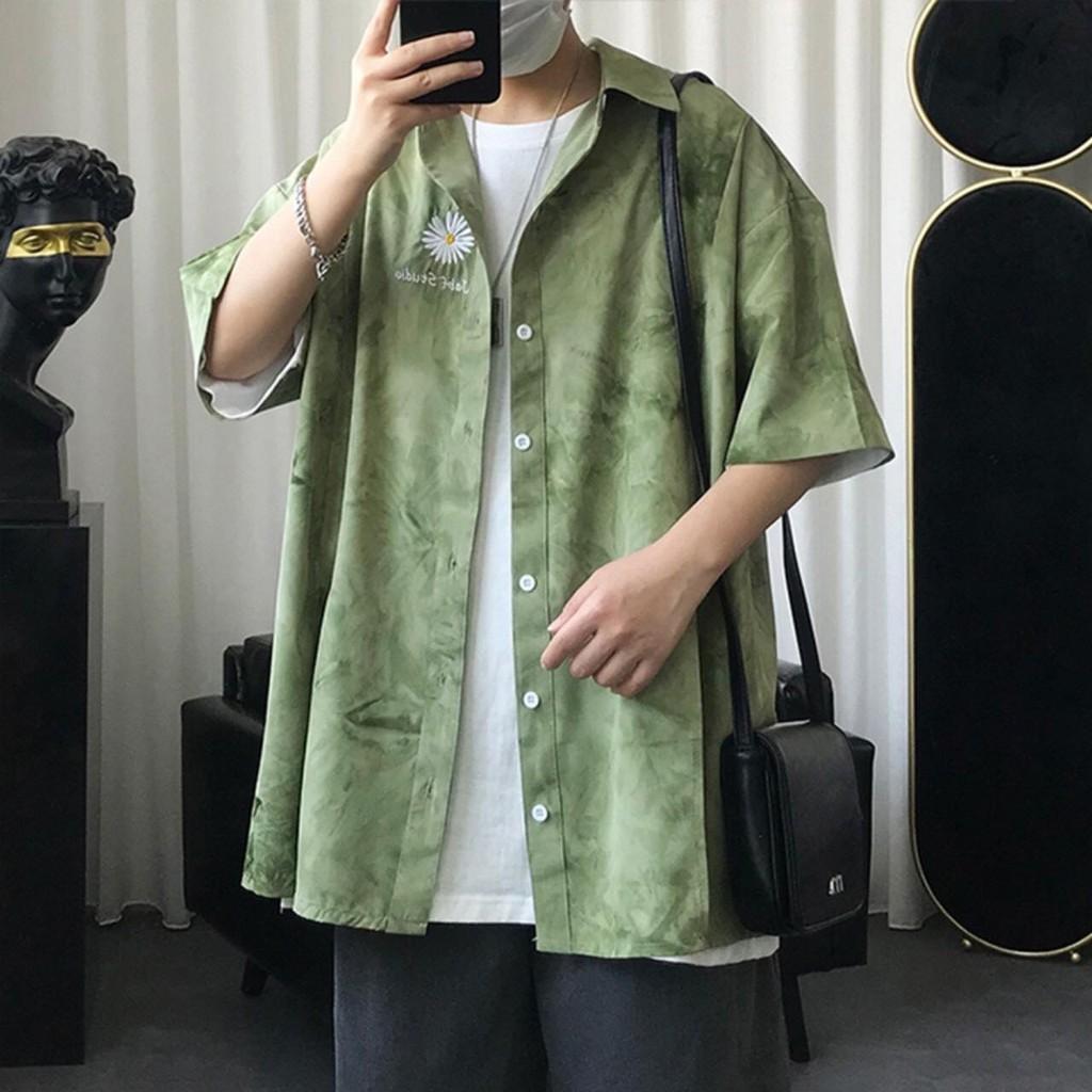 Áo sơ mi loang màu cực trẻ trung, chất lụa mềm mịn, mát tay, áo sơ đôi cặp nhóm lên form cực chuẩn