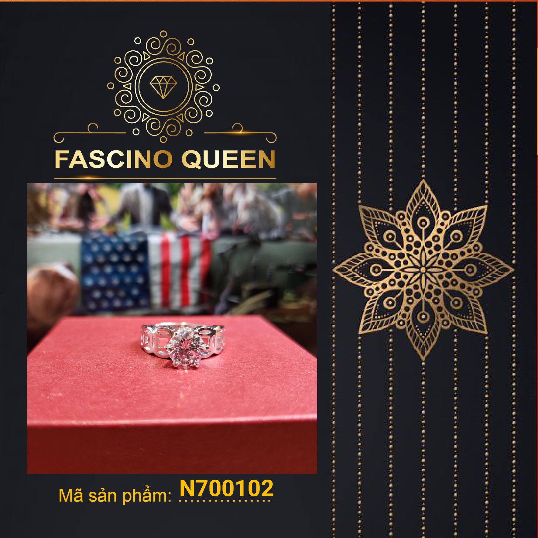 FASCINO GEMS Kim Cương Nhân Tạo 8.0 mm Dạng Tròn HERITAGE 120 Facets Cut - LỘC XUÂN - Màu Trắng Mệnh Kim