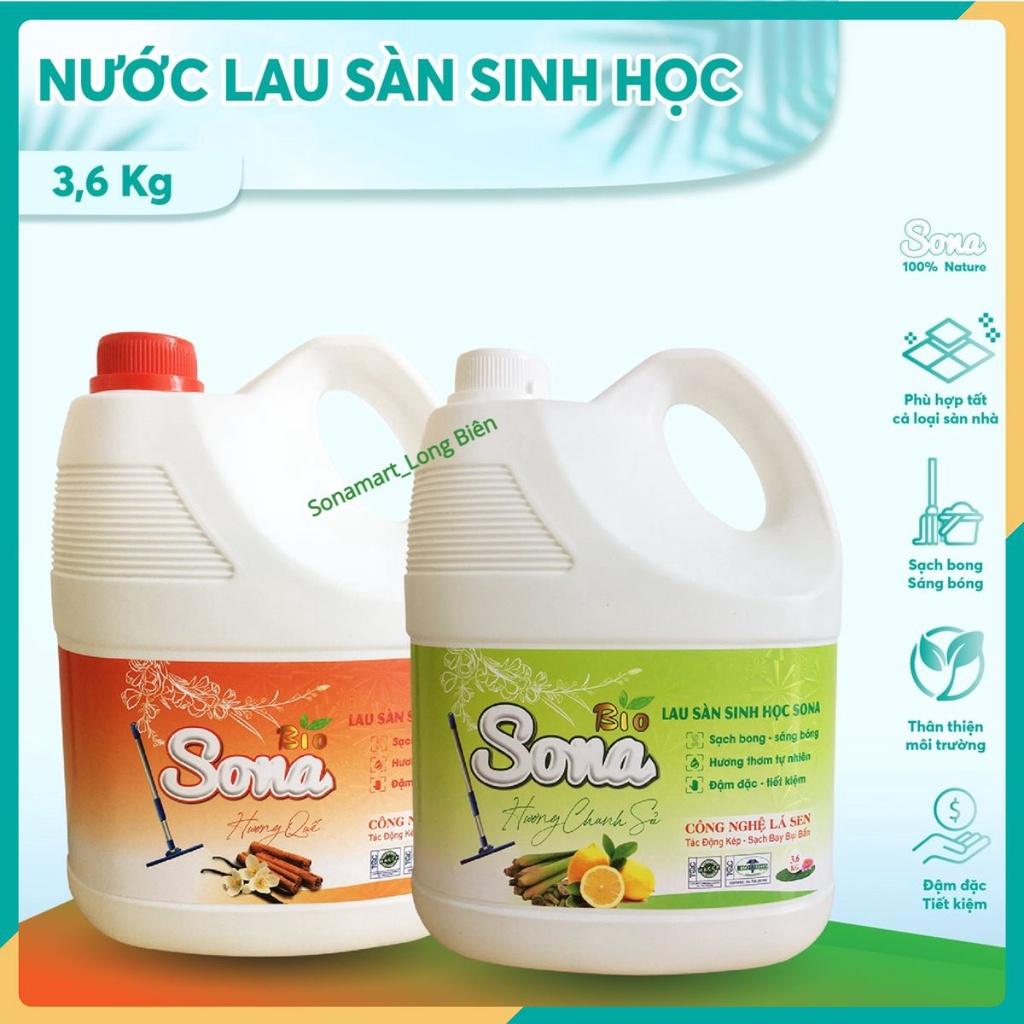 Nước lau sàn nhà sinh học SONA 3.6L hương chanh sả, quế 100% từ thiên nhiên