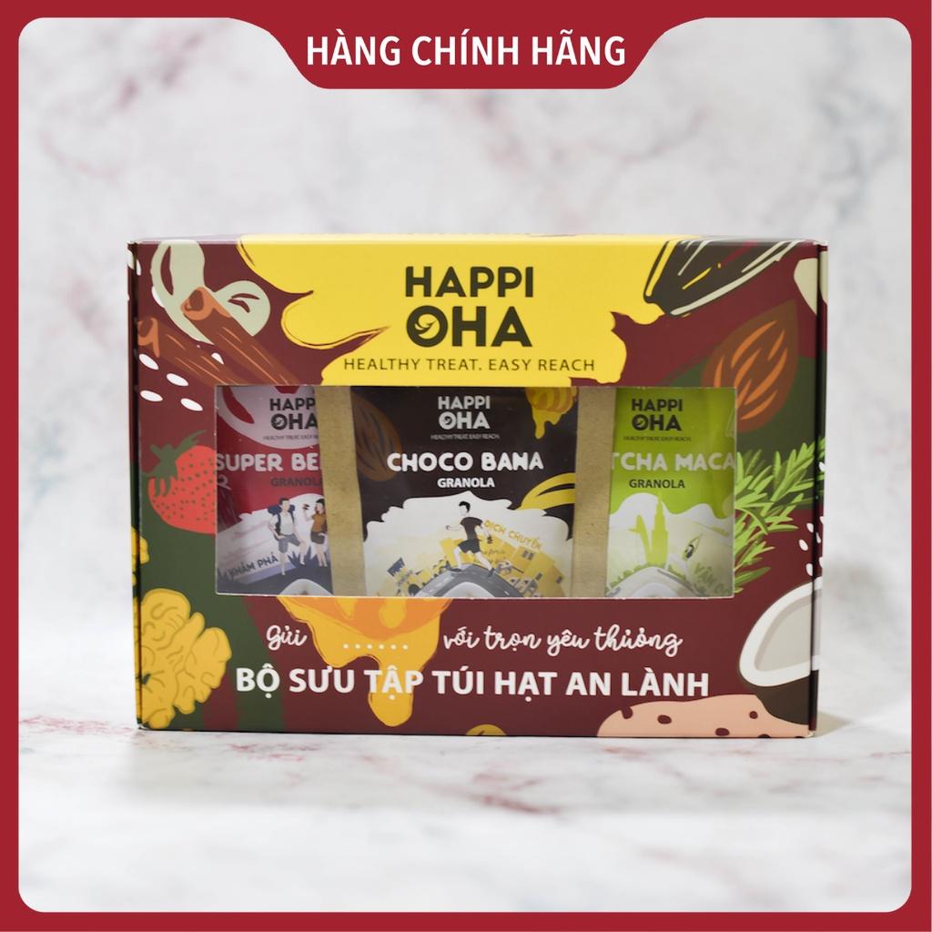 Hộp quà granola 8 vị HAPPI OHA - bộ sưu tập túi hạt an lành