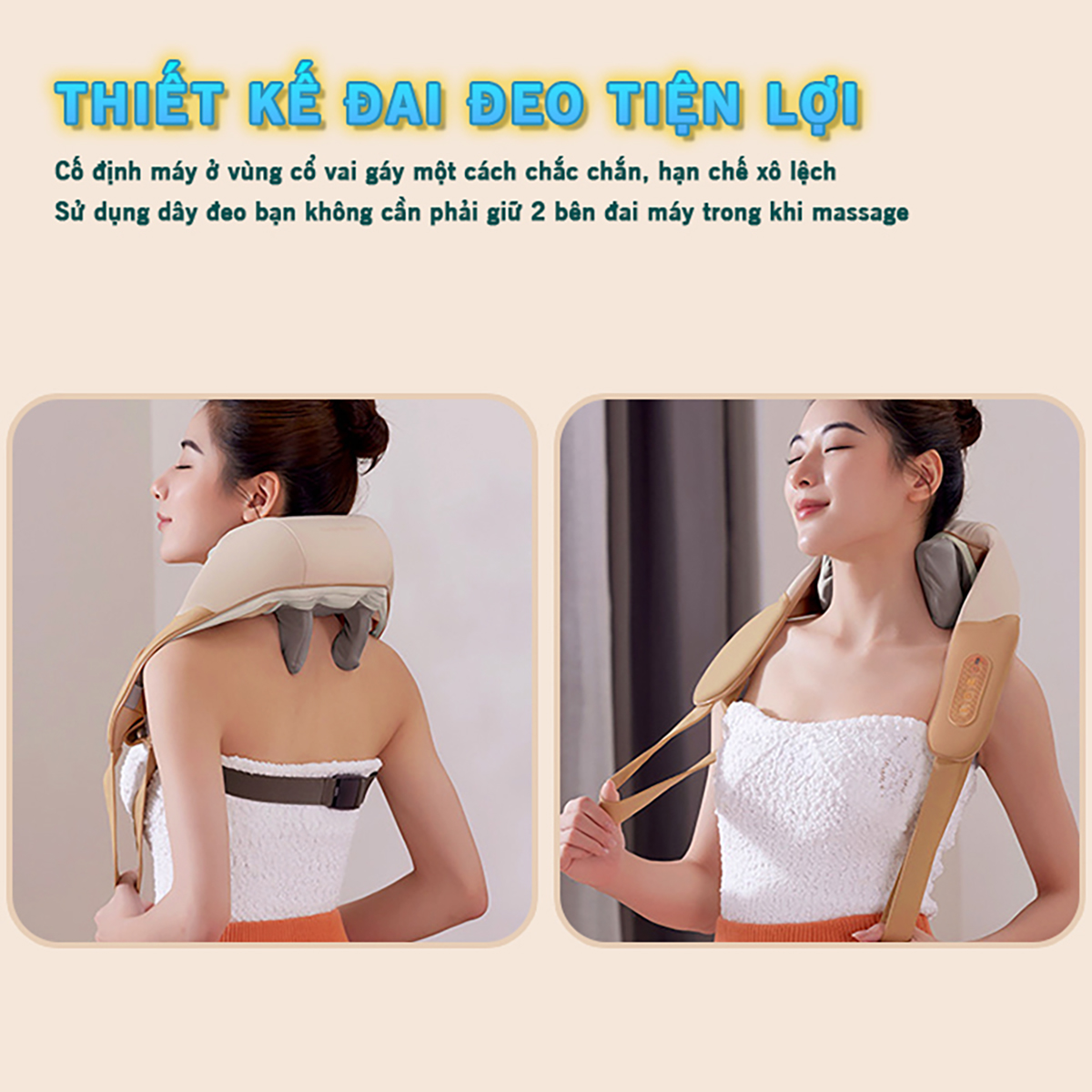 Máy massage cổ vai gáy Nikio NK-139 - Pin sạc, matxa xoa bóp day ấn kết hợp nhiệt nóng, dòng cao cấp. Có túi xách