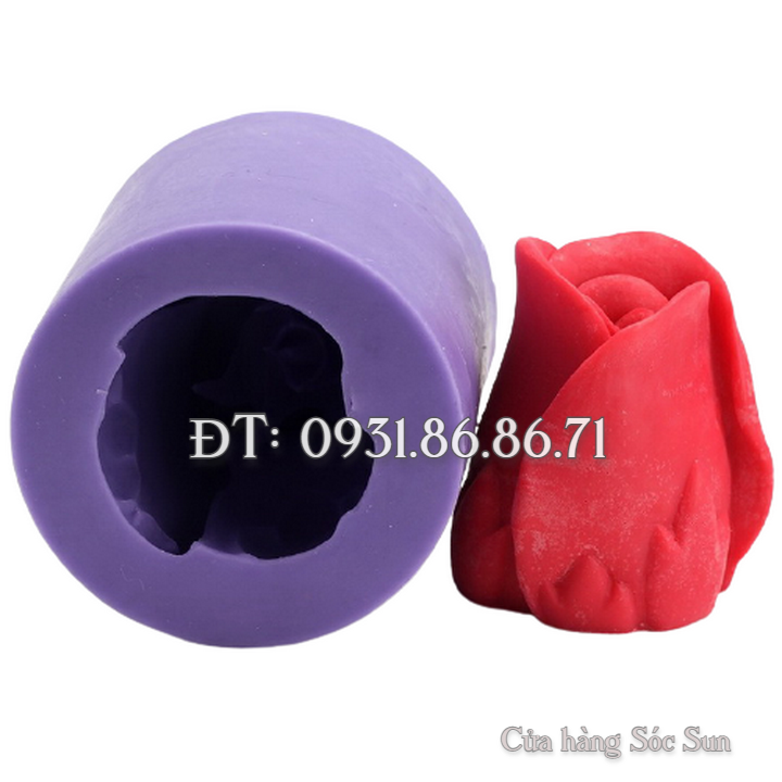 Khuôn silicon hoa hồng búp - Mã số 1708