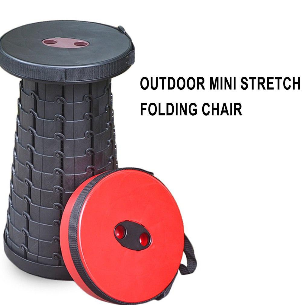 Portable Retractable Foldable Chair Light Weight Strong Adjustable Plastic Stool For Fishing And Traveling Adjust Height Seat