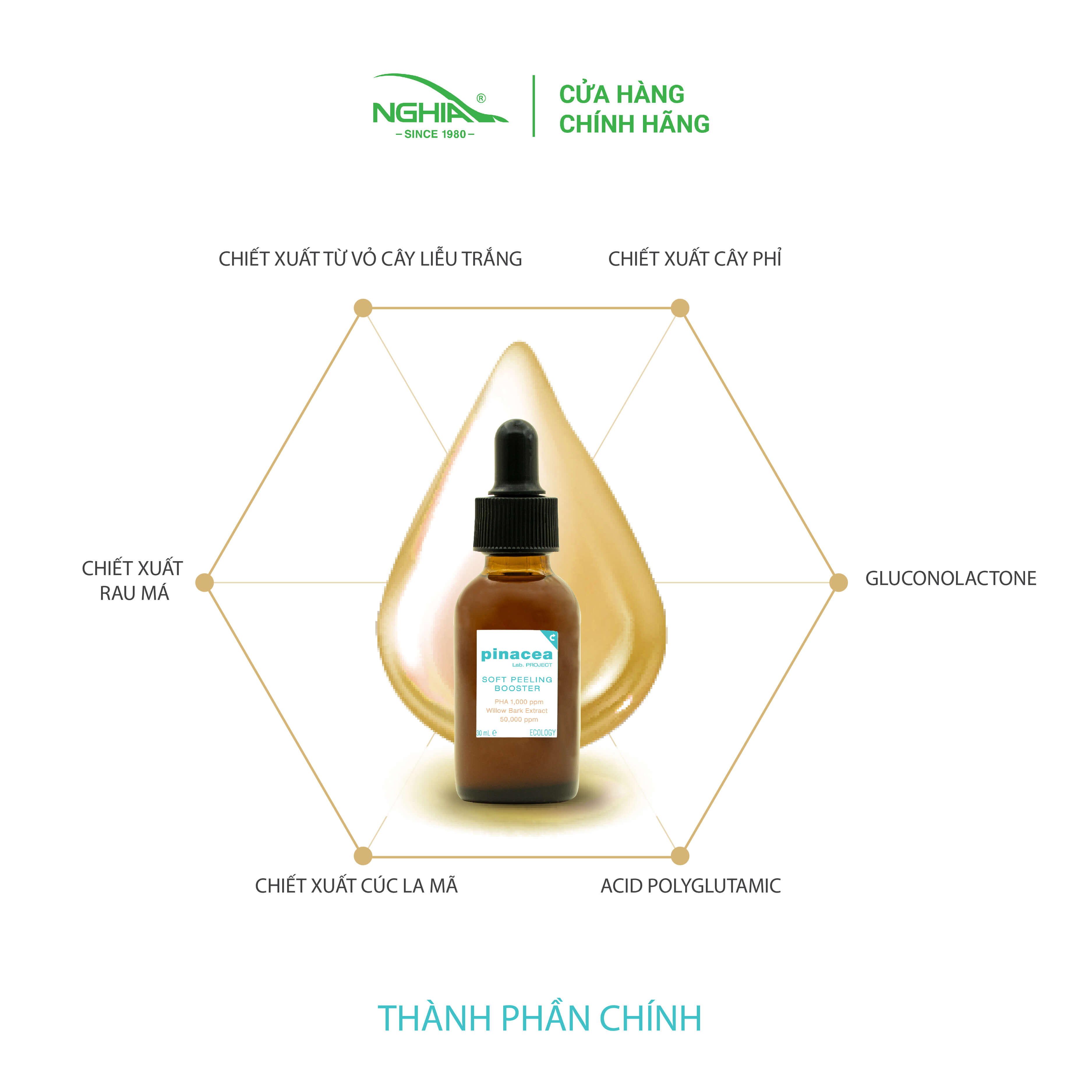 Tẩy tế bào chết dành cho da khô &amp; nhạy cảm Pinacea Soft Peeling Booster - 30ml