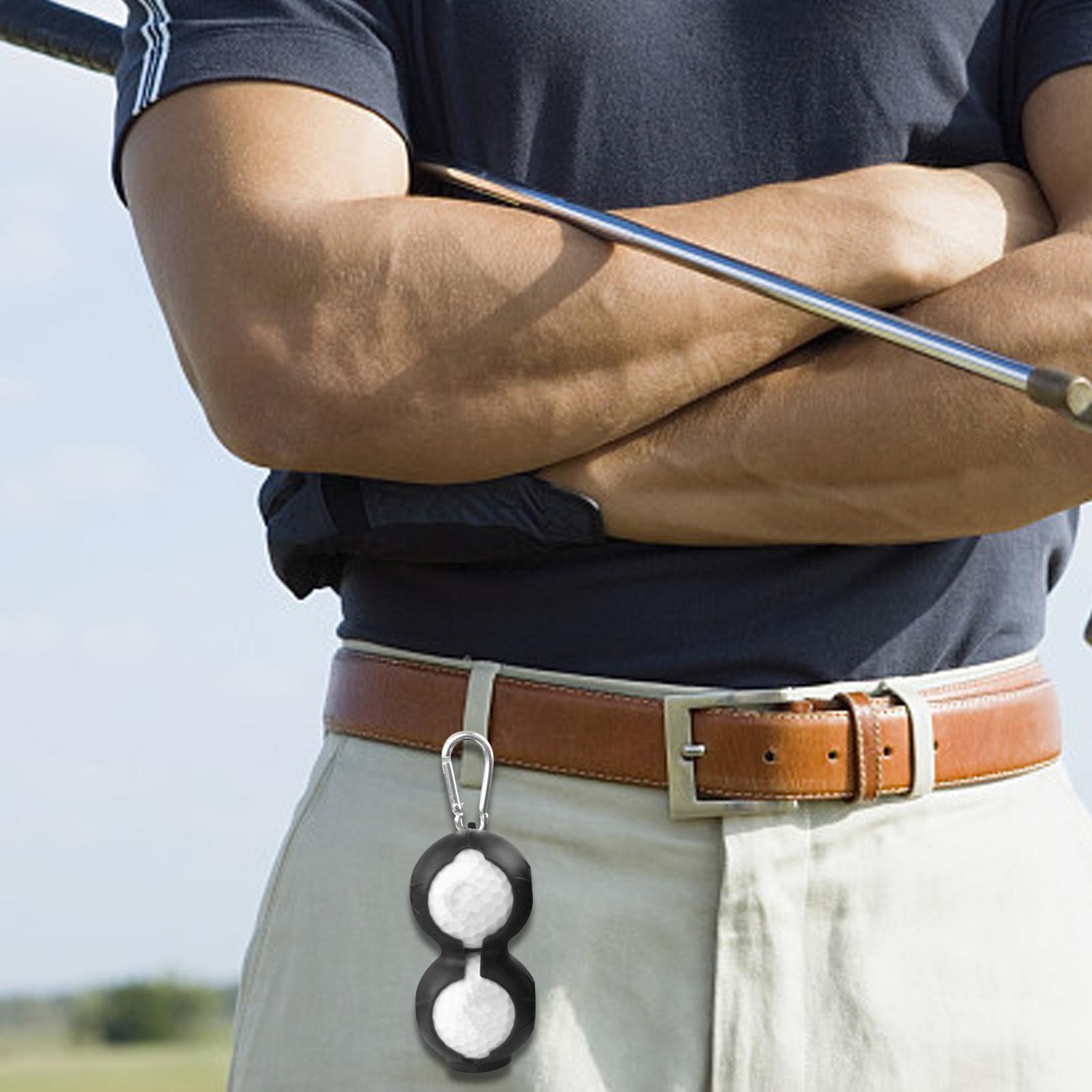 Silicone Golf Ball Holder Golf Double Protective Cover Bag Golf Ball Carrier