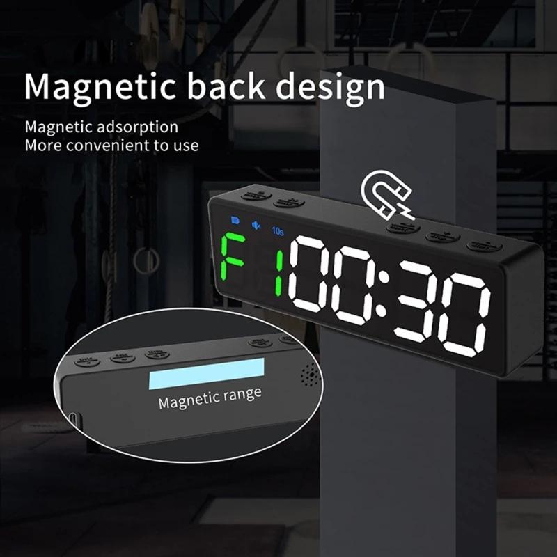 Bộ đếm thời gian tập thể dục đếm ngược đếm ngược đồng hồ bấm giờ LED thời gian tập luyện tập luyện tập thể dục đồng hồ đếm ngược/lên/đồng hồ bấm giờ từ tính Color: D
