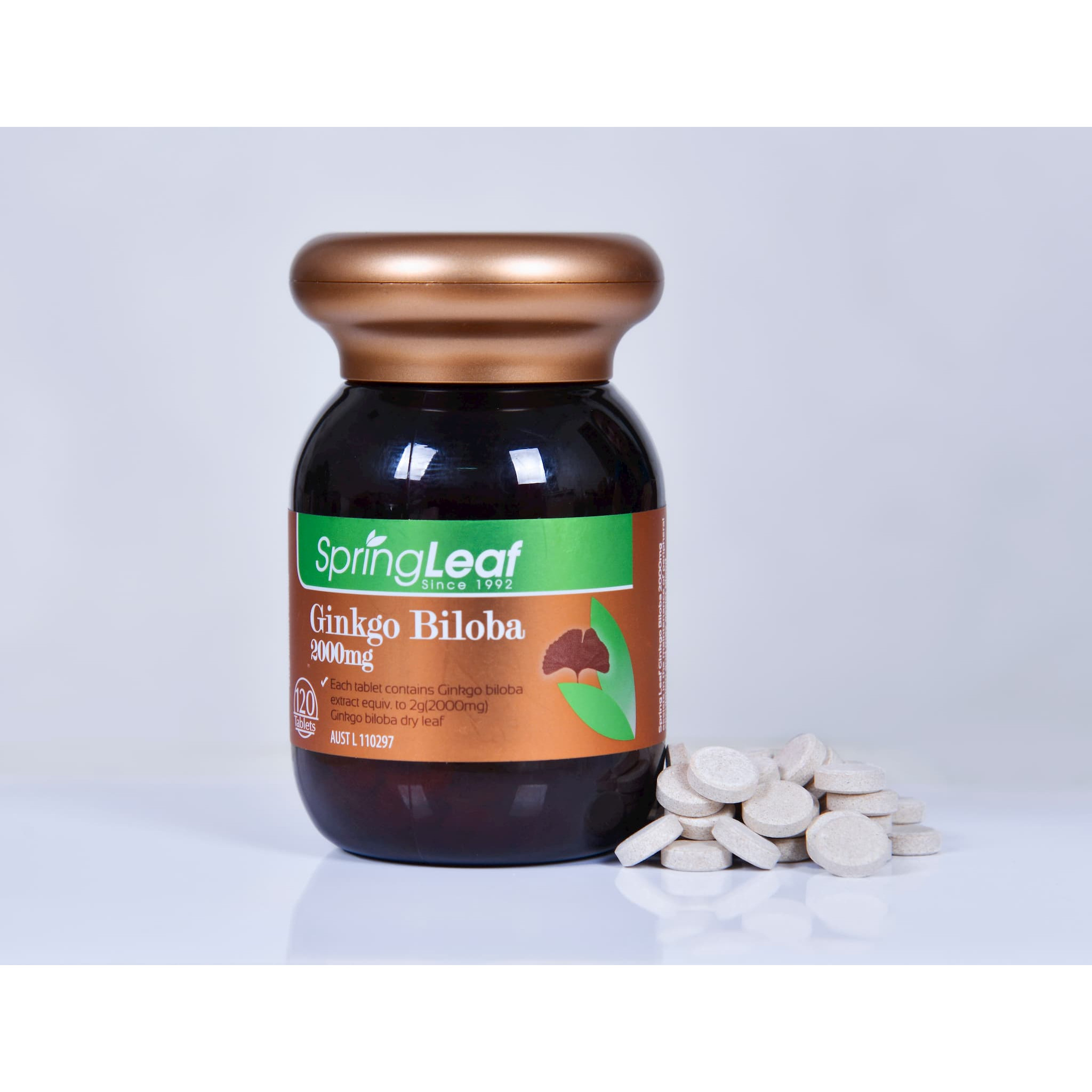 Spring Leaf Ginkgo Biloba 2000mg – Cải Thiện Tuần Hoàn – Tăng Cường Sức Khoẻ Não Bộ
