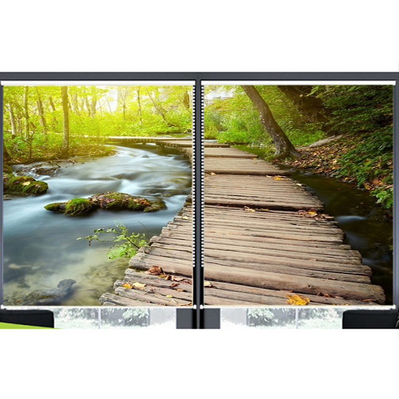 Rèm Cuốn In Tranh 2 Tấm Mẫu Phong Cảnh_ PC621