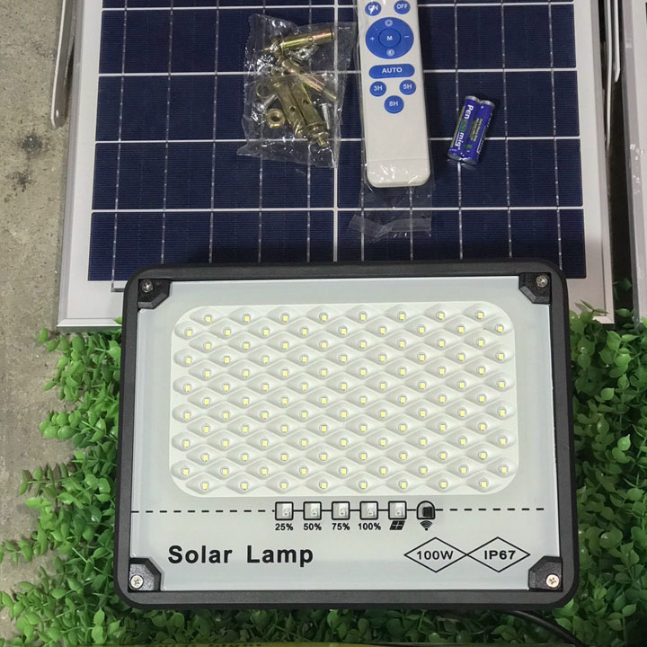 Đèn năng lượng mặt trời, đèn led năng lượng mặt trời, 100W 200W 300W, đặt ngoài trời có điều khiển từ xa.