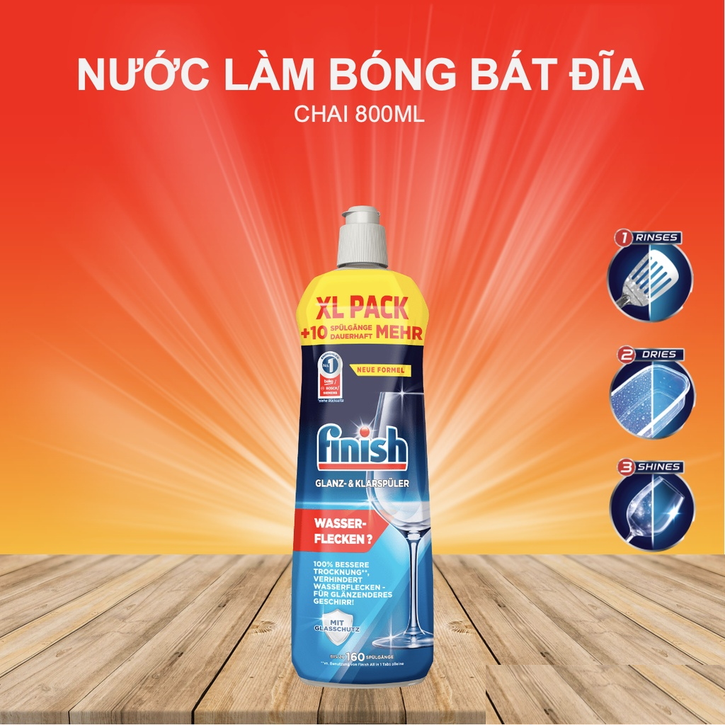 Nước làm bóng Finish 1150ml tặng túi zip 3 kẹo Senjaku Nhật Bản