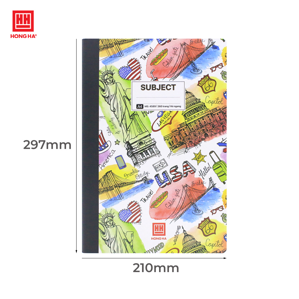 Sổ bìa bồi A4 360 trang Subject Hồng Hà - 4589