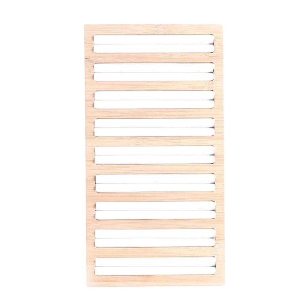 Bamboo Wooden Ring Display Plate Stud Earring Box Jewelry Display Tray White