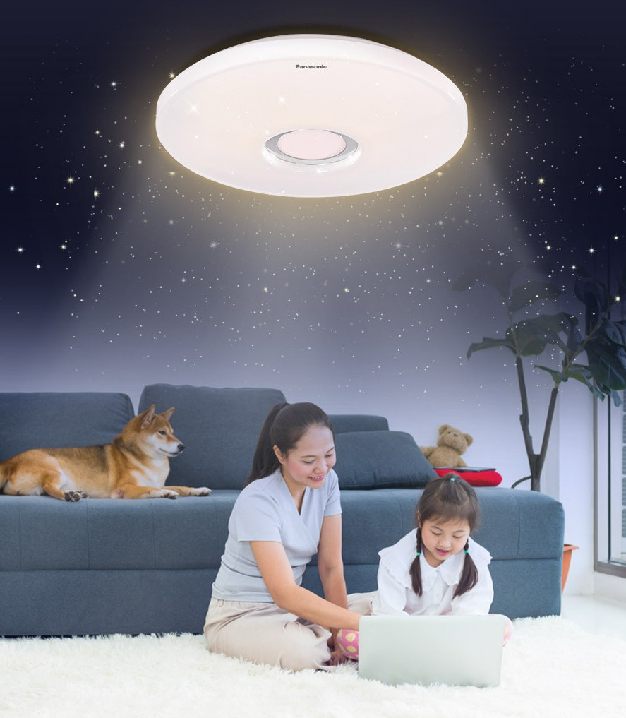 Đèn trần Starry PANASONIC HHXZ201688 21W cho phòng ngủ hiệu ứng ánh sáng lấp lánh, chế độ ngủ, thư giãn, hẹn giờ