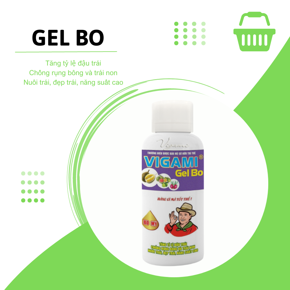 Phân bón Vigami GELBO tăng tỷ lệ đậu trái, chống rụng bông và trái non, nuôi trái, đẹp trái 1000ML