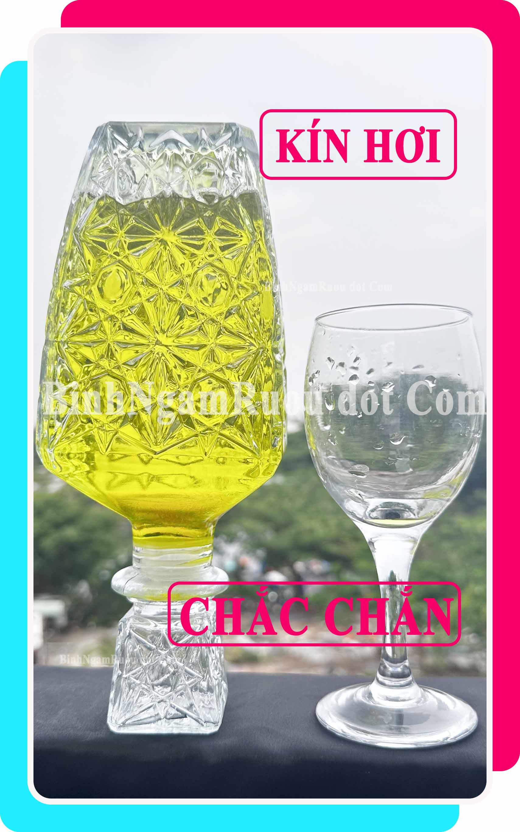 C52 Chai Đựng Rượu Thủy Tinh Dáng Chai Vuông Hoa Văn Nắp Thủy Tinh Sang Trọng - Cao Cấp 800ml - Đẹp Cao Cấp - Nắp Kín Thủy Tinh Trong - Quà Biếu Sang Trọng