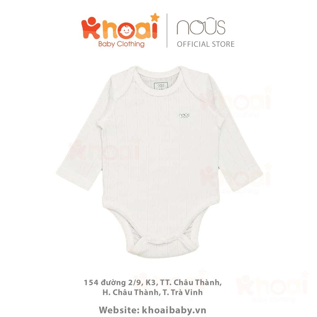 Set 2 bodysuit Nous dài tay hồng trắng - Chất liệu cao cấp, co giãn đa chiều