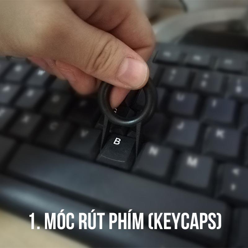 Phụ kiện Bàn Phím Cơ - Bộ 3 món: Móc rút phím (Móc rút keycaps), Móc rút switch và Chổi Quét Bụi