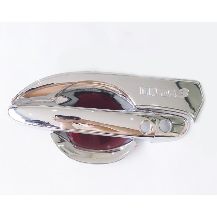 Bộ ốp tay nắm, ốp hõm cửa xe Mazda 3 2015-2019