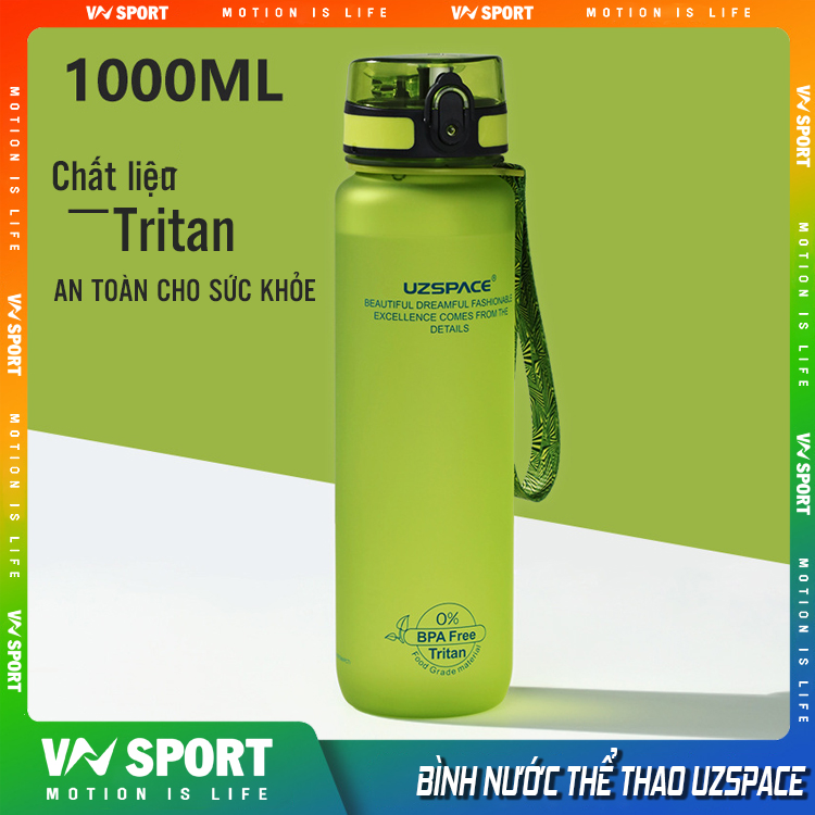 Bình Nước Thể Thao Chất Liệu TriTan UZSPACE - BPA Free An Toàn Cho Sức Khỏe, Chịu nhiệt -20°C~96°C (500ml, 650ml, 1000ml)