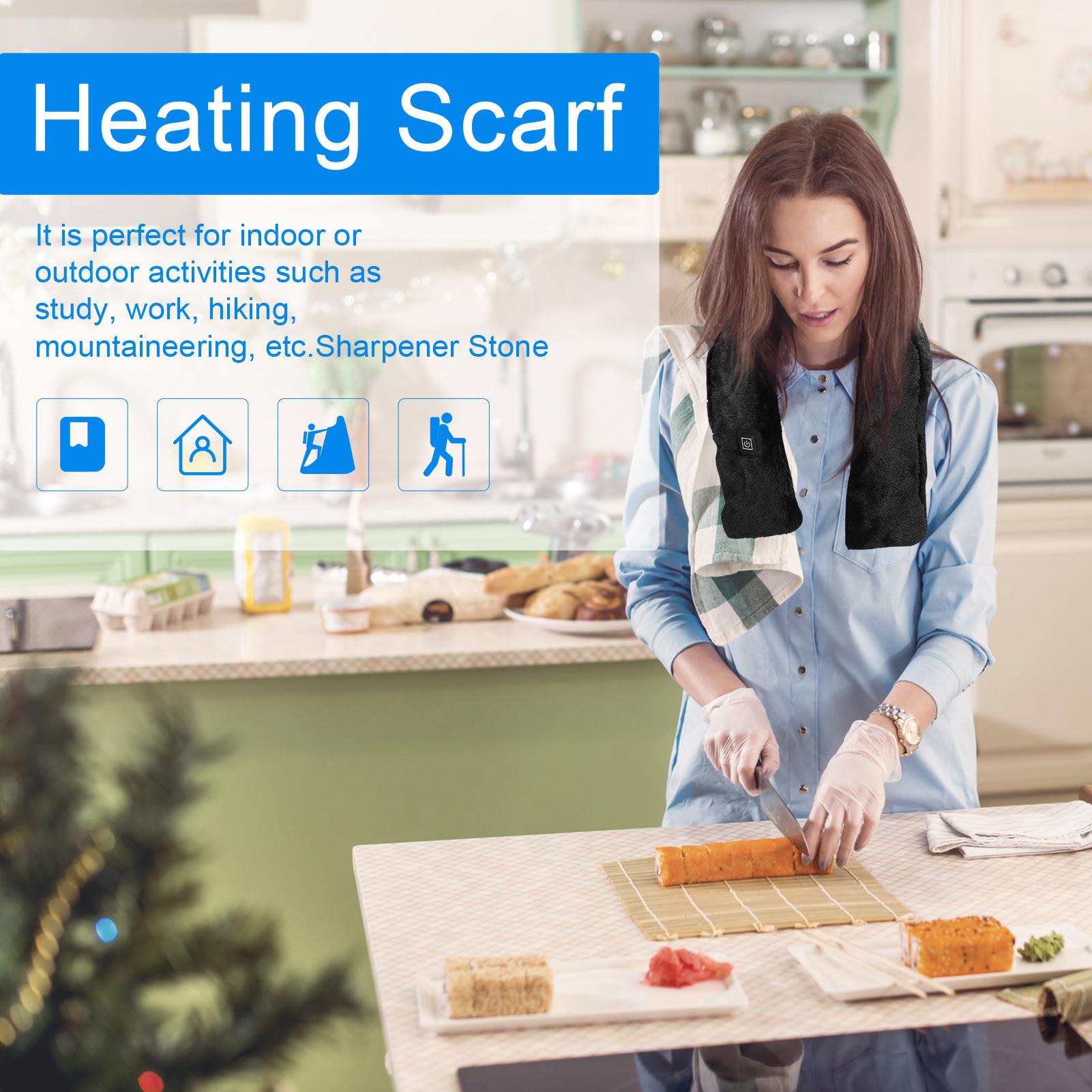 Electric Heated Scarf Winter Warm Neck Wrap Battery Powered Neck Heat Pad Washable with 3-Level Temperature Adjustment