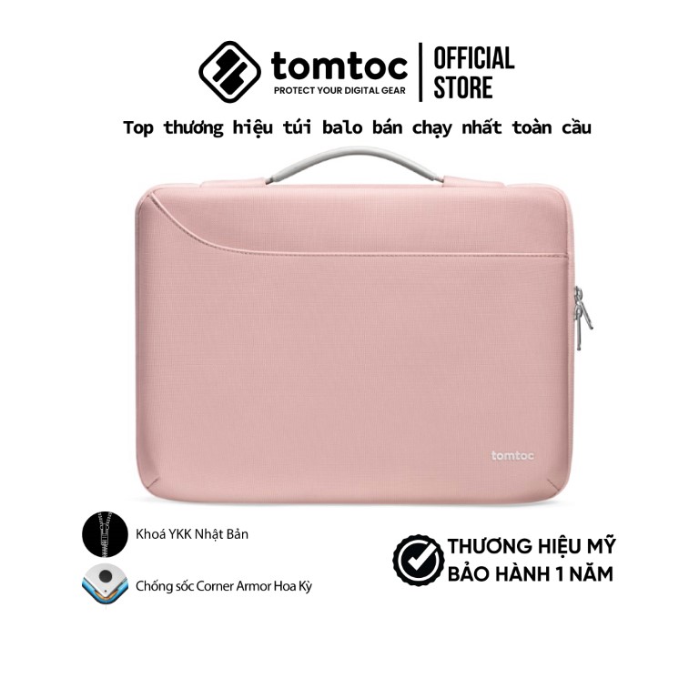 Túi xách chống sốc Tomtoc Spill-Resistant dành cho Macbook màu Pink - Hàng chính hãng