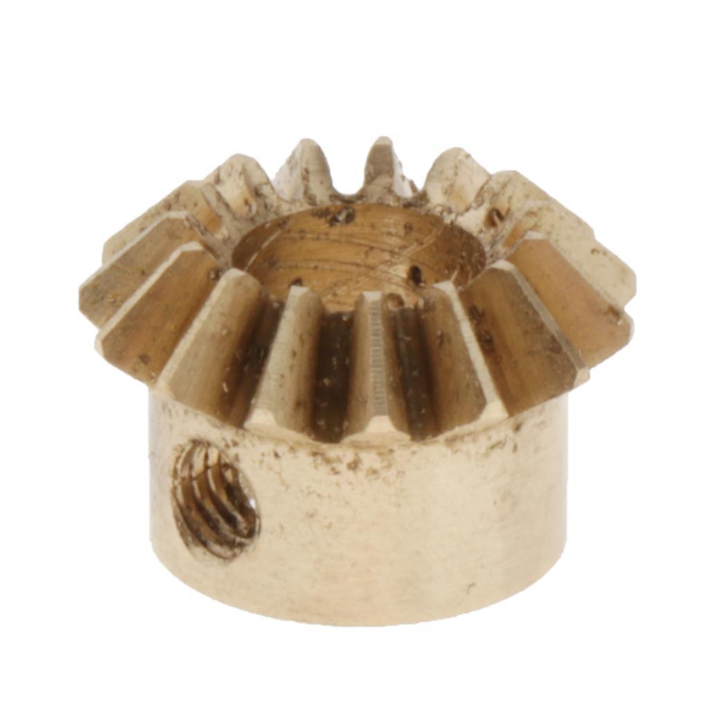 2 Pieces 0.8 Modulus Brass Bevel Gear 15 Tooth 3 to 6mm Diameter