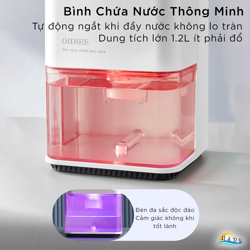 Máy Hút Ẩm Không Khí Phòng Ngủ Trong Nhà Mini Cao Cấp Công Suất Lớn Tiết Kiệm Năng Lượng Đạt Chất Lượng Đức OIDIRE