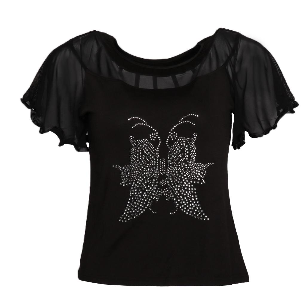 Ballroom Dancing Modern Dance Square Dance Practice Outfit Black XXL