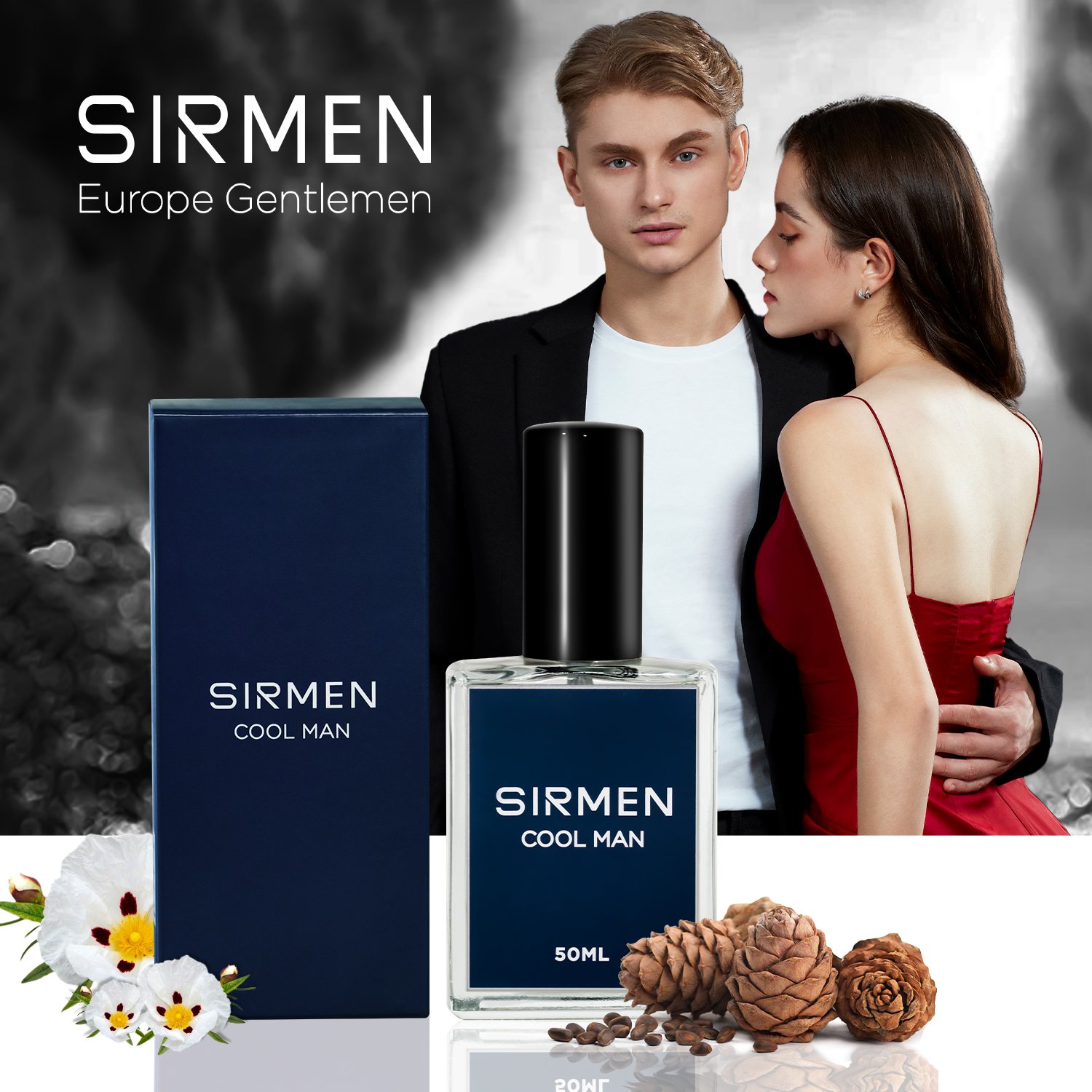 Nước hoa nam SIRMEN COOL MAN Eau de Parfum Châu Âu Europe Gentlemen cao cấp chai 50ml thơm thanh mát, trẻ trung, năng động